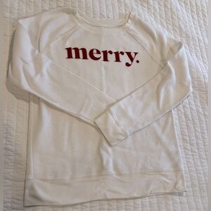 “Merry” cozy sweatshirt.